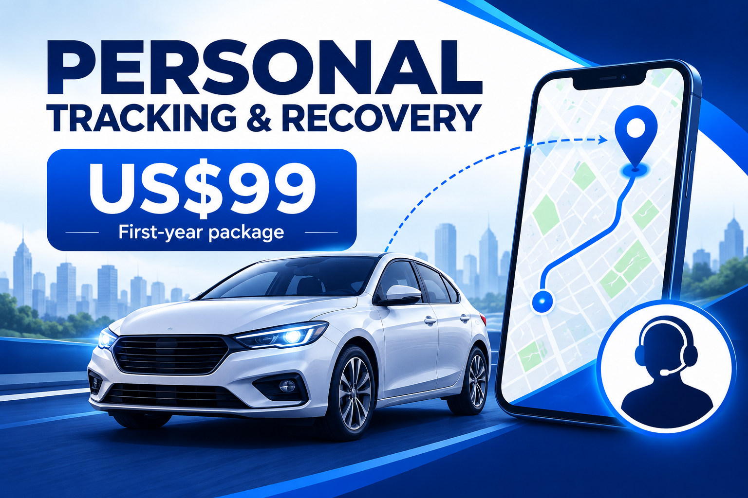 Netplus US$99 personal vehicle tracking and recovery package